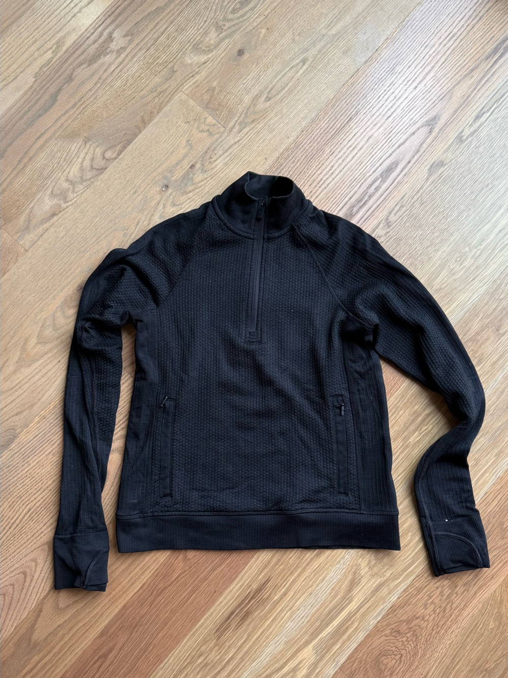 Women’s Lululemon Black Quarter-Zip Thermal Sweater